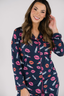 Lipstick Love in Navy Long Sleeve & Pant Pajama Set