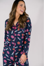 Lipstick Love in Navy Long Sleeve & Pant Pajama Set