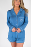 Something Blue Long Sleeve & Short Pajama Set