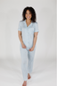 Heirloom Bows in Sky Blue Short Sleeve & Cropped Pant Pajama Set