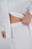 Classic White Feather Long Sleeve & Cropped Pant Pajama Set