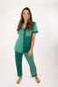 Pine Color Block Short Sleeve & Cropped Pant Pajama Set