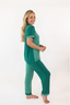 Pine Color Block Short Sleeve & Cropped Pant Pajama Set