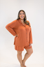 Terracotta Long Sleeve & Short Pajama Set