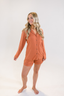 Terracotta Long Sleeve & Short Pajama Set