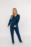 Navy Luxe with Empire Green Piping Long Sleeve & Pant Pajama Set