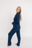 Navy Luxe with Empire Green Piping Long Sleeve & Pant Pajama Set