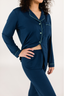 Navy Luxe with Empire Green Piping Long Sleeve & Pant Pajama Set