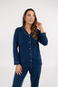 Navy Luxe with Empire Green Piping Long Sleeve & Pant Pajama Set