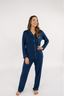 Navy Luxe with Empire Green Piping Long Sleeve & Pant Pajama Set