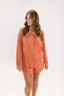 Terracotta Long Sleeve & Short Pajama Set