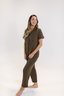 Espresso Short Sleeve & Cropped Pant Pajama Set