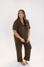 Espresso Short Sleeve & Cropped Pant Pajama Set