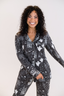 Black Halloween Toile Long Sleeve & Pant Pajama Set