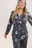 Black Halloween Toile Long Sleeve & Pant Pajama Set