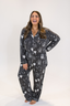 Black Halloween Toile Long Sleeve & Pant Pajama Set