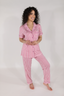 Soft Pink Stripe Short Sleeve & Cropped Pant Pajama Set