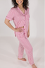 Soft Pink Stripe Short Sleeve & Cropped Pant Pajama Set