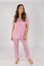 Soft Pink Stripe Short Sleeve & Cropped Pant Pajama Set