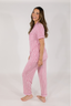 Soft Pink Stripe Short Sleeve & Cropped Pant Pajama Set