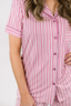 Soft Pink Stripe Short Sleeve & Cropped Pant Pajama Set