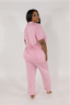 Soft Pink Stripe Short Sleeve & Cropped Pant Pajama Set