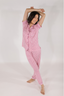 Soft Pink Stripe Short Sleeve & Cropped Pant Pajama Set