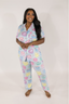 Sweetheart Cakes in Sky Short Sleeve & Cropped Pant Pajama Set