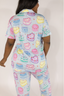 Sweetheart Cakes in Sky Short Sleeve & Cropped Pant Pajama Set