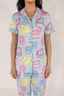 Sweetheart Cakes in Sky Short Sleeve & Cropped Pant Pajama Set