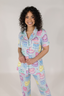 Sweetheart Cakes in Sky Short Sleeve & Cropped Pant Pajama Set