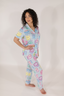 Sweetheart Cakes in Sky Short Sleeve & Cropped Pant Pajama Set